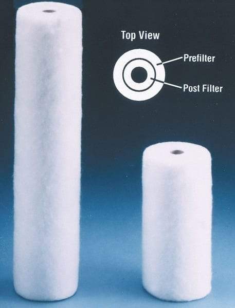 Value Collection - 4-5/16" OD, 25µ, Polypropylene Melt Blown-Thermal Bonded Cartridge Filter - 20" Long, Reduces Sediments - Exact Tool & Supply
