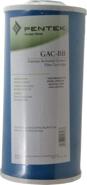 Pentair - 4-1/2" OD, 20µ, Granular Activated Carbon Maximum Absorption Cartridge Filter - 10" Long, Reduces Tastes, Odors & Sediments - Exact Tool & Supply