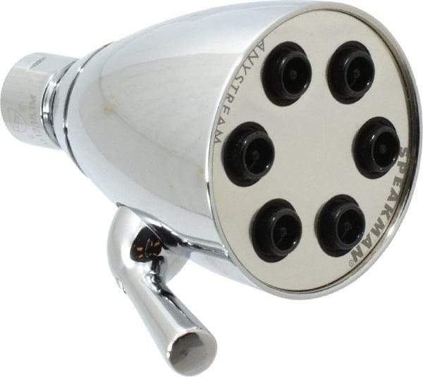 Speakman - 2.5 GPM, 2-3/4 Face Diameter, Shower Head with Brass Ball Joint - 48 Sprayers, Brass and Lexan - Exact Tool & Supply