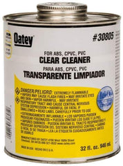 Oatey - 32 oz All-Purpose Cleaner - Clear, Use with ABS, PVC & CPVC For All Diameters - Exact Tool & Supply