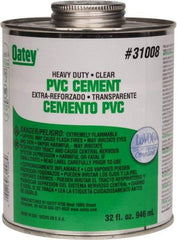 Oatey - 32 oz Heavy Duty Cement - Clear, Use with PVC up to 12" Diam - Exact Tool & Supply