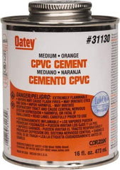 Oatey - 16 oz Medium Bodied Cement - Orange, Use with CPVC & CTS up to 6" Diam - Exact Tool & Supply