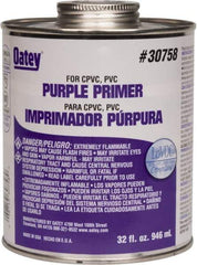 Oatey - 32 oz All Purpose Primer/Cleaner - Purple, Use with PVC & CPVC - Exact Tool & Supply