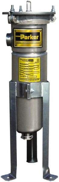 Parker - 2 Inch, Stainless Steel, Bag Filter Housing - FNPT End Connection, 160 GPM Max Flow - Exact Tool & Supply