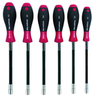 7 Piece - 5.0 - 13.0mm - SoftFinish® Cushion Grip Flexible Shaft Metric Nut Driver Set - Exact Tool & Supply