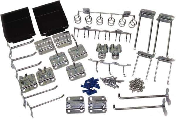 Triton - 30 Piece, Pegboard Hook Set - Zinc Alloy & Steel - Exact Tool & Supply