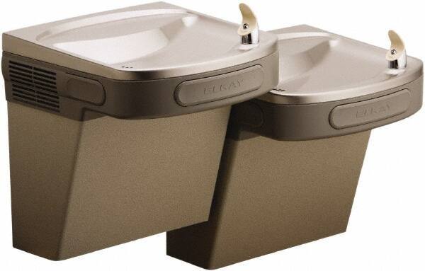 ELKAY - 8 GPH Cooling Capacity Barrier Free Wall Mounted Water Cooler & Fountain - Bi-Level, 20 to 100 psi, 115 Volts, 370 Watts, 4.0 Full Load Amperage, 0.5 hp, Copper - Exact Tool & Supply