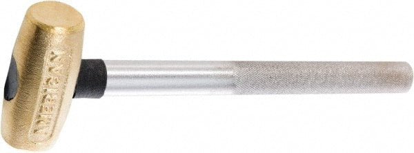 American Hammer - 4 Lb Head 1-5/8" Face Brass Hammer - Exact Tool & Supply