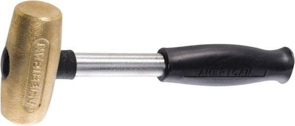 American Hammer - 3 Lb Head 1-3/4" Face Brass Hammer - 13" OAL, Composite Handle - Exact Tool & Supply