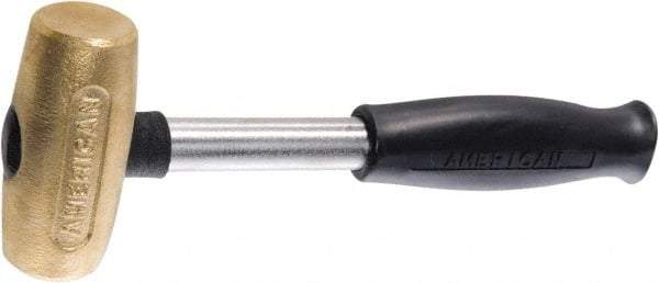 American Hammer - 8 oz Head 1" Face Brass Hammer - 10" OAL, Composite Handle - Exact Tool & Supply