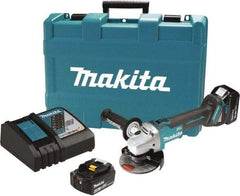 Makita - 4-1/2" Wheel Diam, 8,500 RPM, Cordless Cutoff & Cutoff-Grinder Tool - Straight Handle, Battery Included - Exact Tool & Supply