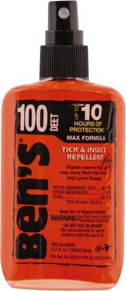 Ben's - 3.4 oz 100% DEET Pump Spray - For Ticks, Mosquitos, Disease Carrying Insects - Exact Tool & Supply