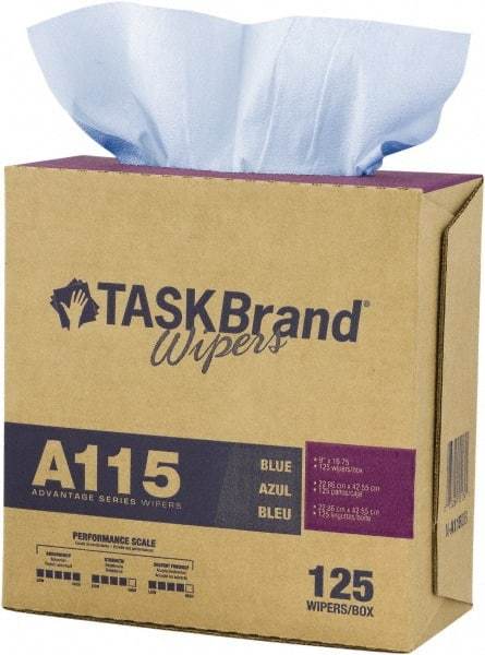 NuTrend Disposables - Dry General Purpose Wipes - Pop-Up, 9" x 16-3/4" Sheet Size, Blue - Exact Tool & Supply