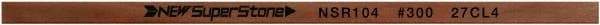 Value Collection - Flat Ceramic Finishing Stick - 100mm Long x 1mm Wide x 6mm Thick, 300 Grit - Exact Tool & Supply