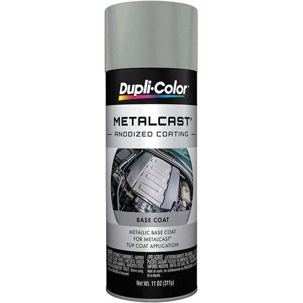 Dupli-Color - 11 oz Silver Anodized Automotive Heat Resistant Paint - Metallic Finish, 500°F Max Temp, Comes in Aerosol Can - Exact Tool & Supply
