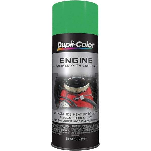 Dupli-Color - 12 oz Grabber Green Automotive Heat Resistant Paint - Gloss Finish, 500°F Max Temp, Comes in Aerosol Can - Exact Tool & Supply