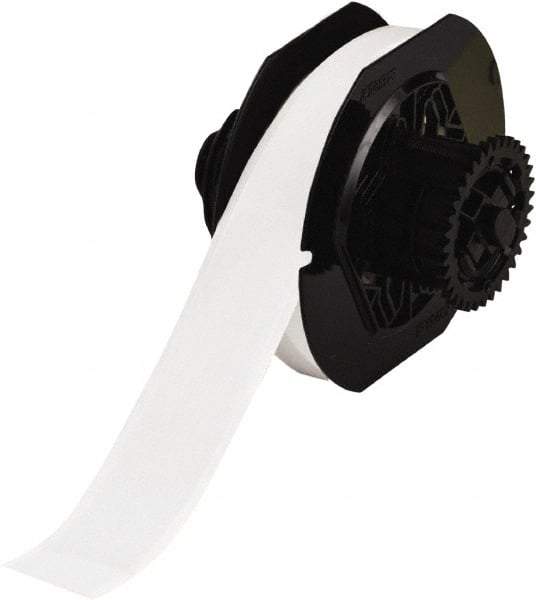 Brady - 1-1/8" Wide, White Vinyl Labels - For BBP30 Label Printer, BBP33 Label Printer, BBP35 Multicolor Sign & Label Printer, BBP37 Color & Cut Sign & Label Printer, BradyPrinter S3100, BBP31 Sign & Label Printer - Exact Tool & Supply