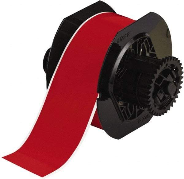 Brady - 2-1/4" Wide x 1,200" Long, Red Vinyl Tape - For BBP30 Label Printer, BBP33 Label Printer, BBP35 Multicolor Sign & Label Printer, BBP37 Color & Cut Sign & Label Printer, BradyPrinter S3100, BBP31 Sign & Label Printer - Exact Tool & Supply