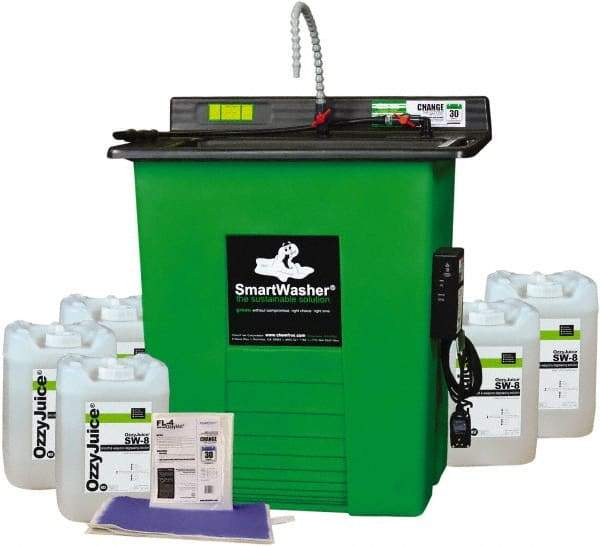 CRC - Free Standing Water-Based Parts Washer - 25 Gal Max Operating Capacity, HDPE Tank, 40" High x 35-1/2" Long x 26-1/2" Wide, 110 Input Volts - Exact Tool & Supply