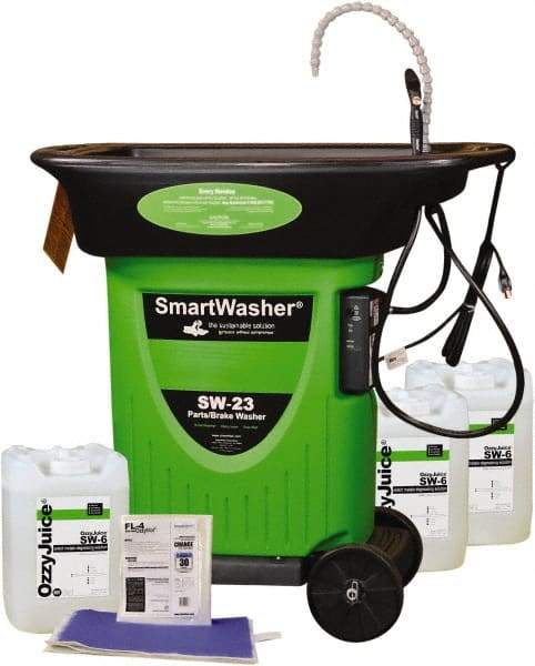 CRC - Free Standing Water-Based Parts Washer - 15 Gal Max Operating Capacity, HDPE Tank, 42" High x 43" Long x 27" Wide, 110 Input Volts - Exact Tool & Supply
