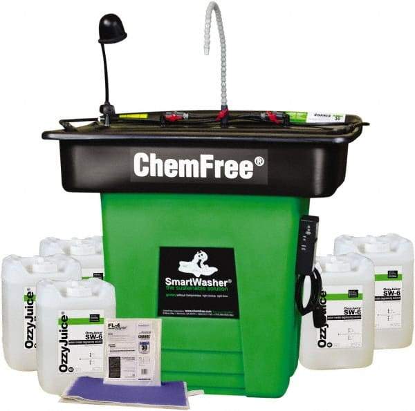 CRC - Free Standing Water-Based Parts Washer - 25 Gal Max Operating Capacity, HDPE Tank, 42" High x 47" Long x 38" Wide, 110 Input Volts - Exact Tool & Supply