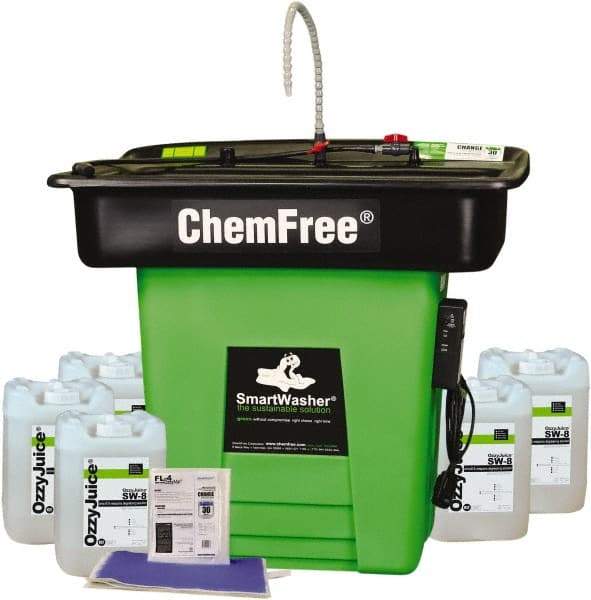 CRC - Free Standing Water-Based Parts Washer - 25 Gal Max Operating Capacity, HDPE Tank, 42" High x 47" Long x 38" Wide, 110 Input Volts - Exact Tool & Supply