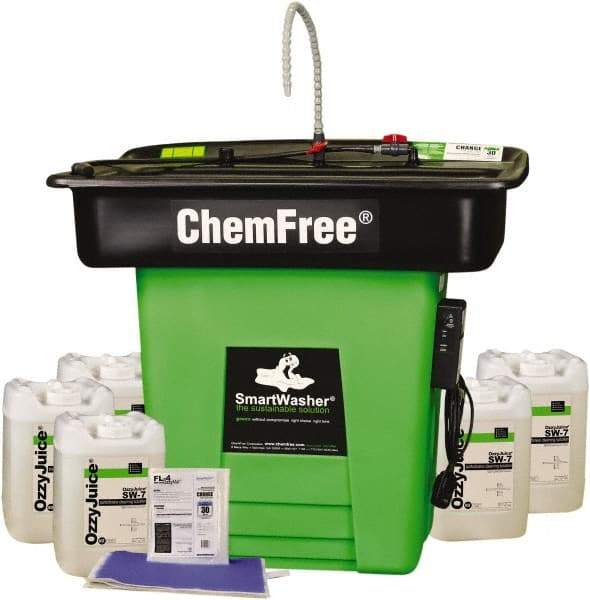 CRC - Free Standing Water-Based Parts Washer - 25 Gal Max Operating Capacity, HDPE Tank, 42" High x 47" Long x 38" Wide, 110 Input Volts - Exact Tool & Supply