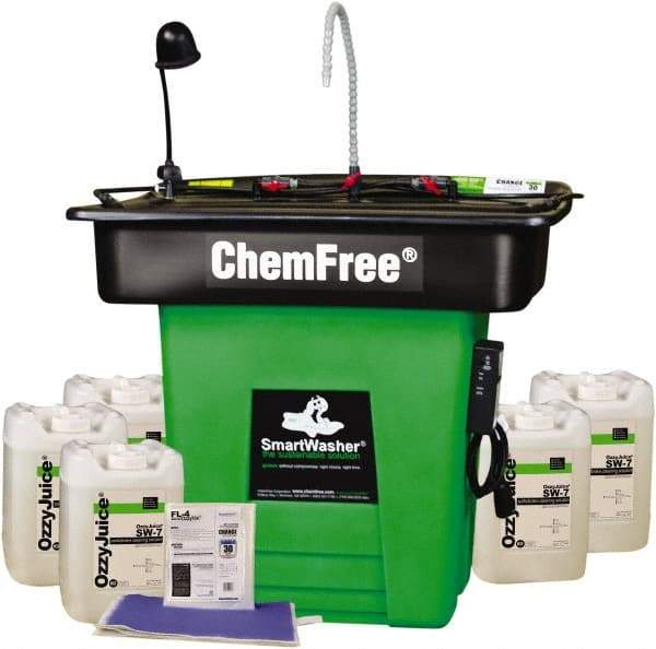 CRC - Free Standing Water-Based Parts Washer - 25 Gal Max Operating Capacity, HDPE Tank, 42" High x 47" Long x 38" Wide, 110 Input Volts - Exact Tool & Supply