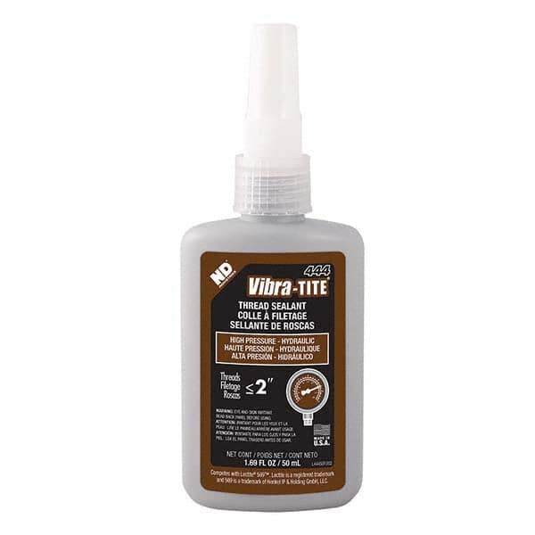 Vibra-Tite - 50 mL Bottle, Brown, Hydraulic - High Pressure Thread Sealant - Exact Tool & Supply