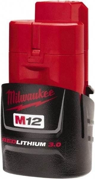 Milwaukee Tool - 12 Volt Lithium-Ion Power Tool Battery - 3 Ahr Capacity, Series M12 REDLITHIUM - Exact Tool & Supply