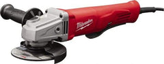Milwaukee Tool - 4-1/2" Wheel Diam, 12,000 RPM, Corded Angle & Disc Grinder - 5/8-11 Spindle - Exact Tool & Supply