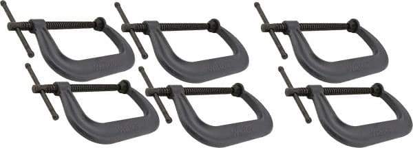 Wilton - Regular-Duty 10-1/8" Max Opening, 6" Throat Depth, Forged Steel Standard C-Clamp - 8,000 Lb Capacity, 2" Min Opening, Deep Throat - Exact Tool & Supply