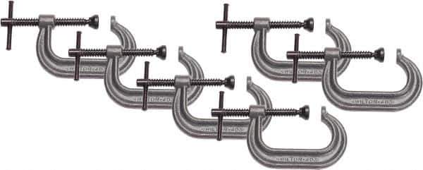 Wilton - Regular-Duty 3" Max Opening, 2-1/2" Throat Depth, Forged Steel Standard C-Clamp - 3,500 Lb Capacity, 0" Min Opening, Deep Throat - Exact Tool & Supply