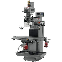 Jet - 54" Table Width x 12" Table Length, Electronic Variable Speed Control, 3 Phase Knee Milling Machine - R8 Spindle Taper, 5 hp - Exact Tool & Supply