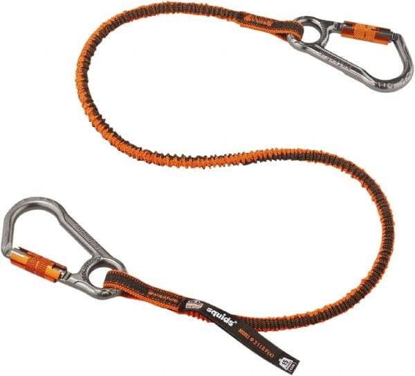 Ergodyne - 38" Tool Lanyard - Carabiner Connection, 60" Extended Length, Orange - Exact Tool & Supply