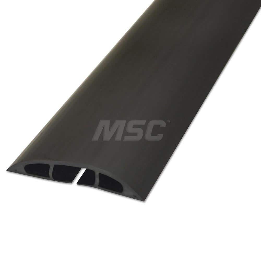 D-Line - On Floor Cable Covers; Cover Material: PVC ; Number of Channels: 1 ; Color: Black ; Overall Length (Feet): 6 ; Maximum Compatible Cable Diameter (Inch): 21/64 ; Overall Width (Decimal Inch): 2-1/2 - Exact Tool & Supply