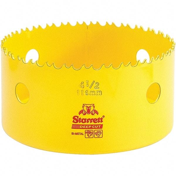 Starrett - 4-1/2" Diam, 2" Cutting Depth, Hole Saw - High Speed Steel Saw, Toothed Edge - Exact Tool & Supply