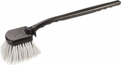 Harper Brush - 2-1/4" Bristle Length, Polypropylene Utility Scrub Brush - 3-1/2" x 3-1/2" Long x 3" Wide Head, 20" OAL, Easy Grip Handle, Black, Polypropylene Block, Flagged - Exact Tool & Supply
