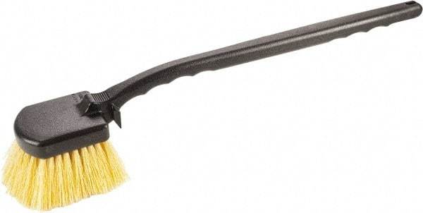 Harper Brush - 2-1/4" Bristle Length, Polypropylene Utility Scrub Brush - 3-1/2" x 3-1/2" Long x 3" Wide Head, 20" OAL, Easy Grip Handle, Black, Polypropylene Block - Exact Tool & Supply