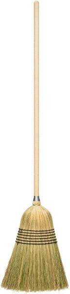 Harper Brush - 56" OAL Corn Bristle Broom - 39" Long Wood Handle, 17" Bristle Length, 14" Wide - Exact Tool & Supply