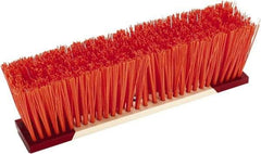 Harper Brush - 16" Rough Surface Synthetic Push Broom - 4" Bristle Length, Wood Block, Bolt-On Handle Connection, Handle Sold Separately - Exact Tool & Supply