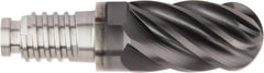Kennametal - 5/8" Mill Diam, 15/16" LOC, Solid Carbide Ball End Mill Head - Spiral Flute, Right Hand Cut, 39° Helix, 6 Flutes, AlTiN Finish - Exact Tool & Supply