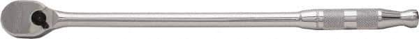 Proto - 3/8" Drive Pear Head Ratchet - Full Polish Chrome Finish, 13" OAL, 90 Gear Teeth, Long Arm Handle, Reversible Head - Exact Tool & Supply