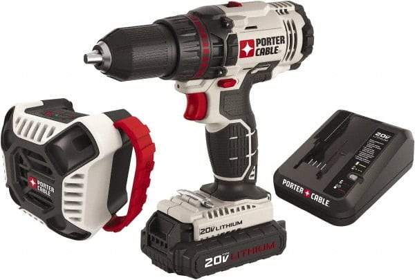 Porter-Cable - 20 Volt Cordless Tool Combination Kit - Includes 1/2" Drill/Driver & Blue Tooth Speaker, Lithium-Ion Battery Included - Exact Tool & Supply