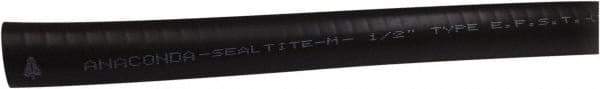 Anaconda Sealtite - 3/8" Trade Size, 1,500' Long, Flexible Liquidtight Conduit - Galvanized Steel & PVC, 3/8" ID, Black - Exact Tool & Supply