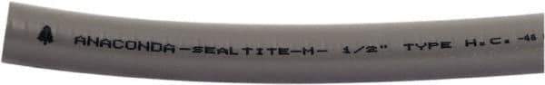 Anaconda Sealtite - 1" Trade Size, 100' Long, Flexible Liquidtight Conduit - Galvanized Steel & PVC, 1" ID, Gray - Exact Tool & Supply