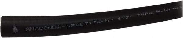Anaconda Sealtite - 1" Trade Size, 100' Long, Flexible Liquidtight Conduit - Galvanized Steel & PVC, 1" ID, Black - Exact Tool & Supply