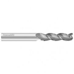 1" Dia. x 5 Overall Length 3-Flute .090 C/R Solid Carbide SE End Mill-Round Shank-Center Cut-Uncoated - Exact Tool & Supply
