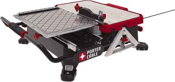 Porter-Cable - 7" Blade Diam, Tile Saw - 3,600 RPM, 16" Table Depth x 26" Table Width, 20 Volts, 5/8" Arbor - Exact Tool & Supply