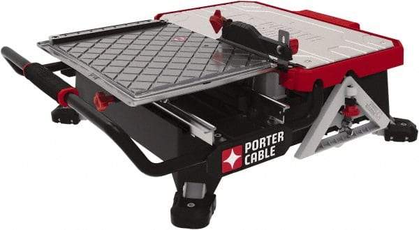 Porter-Cable - 7" Blade Diam, Tile Saw - 2,800 RPM, 16" Table Depth x 26" Table Width, 20 Volts, 5/8" Arbor - Exact Tool & Supply